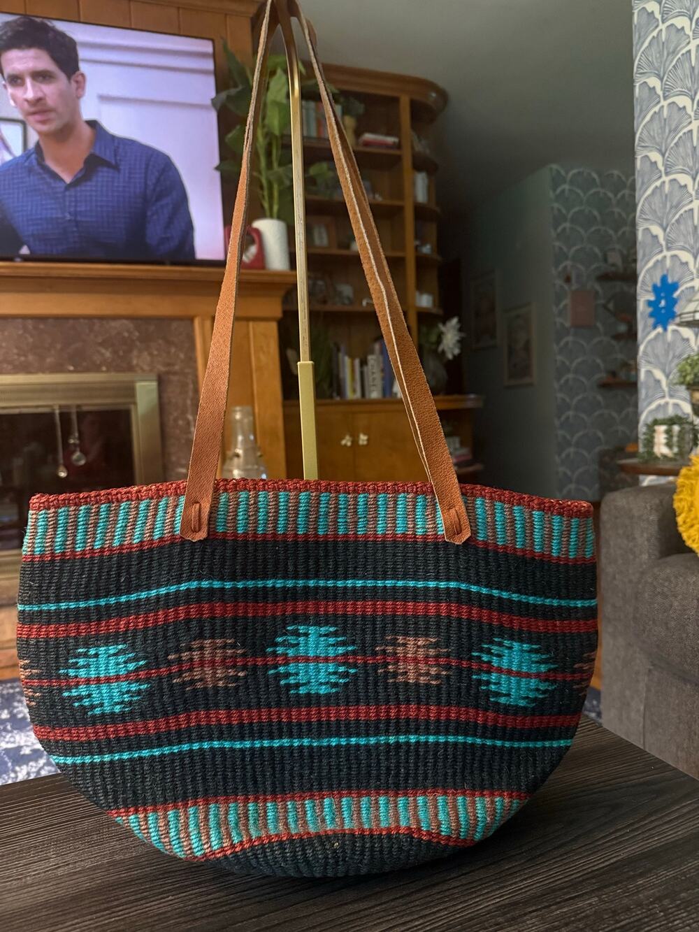Handwoven Bag Bazaar Kenyan Sisal and Leather Market Tote